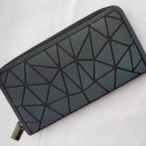 Holographic Geometric Wallet, Black Forest Green with Iridescent Reflection NWOT